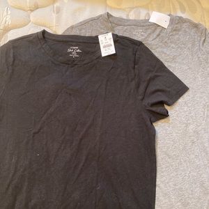 J.Crew basic short sleeve tees in black & gray; NWT!